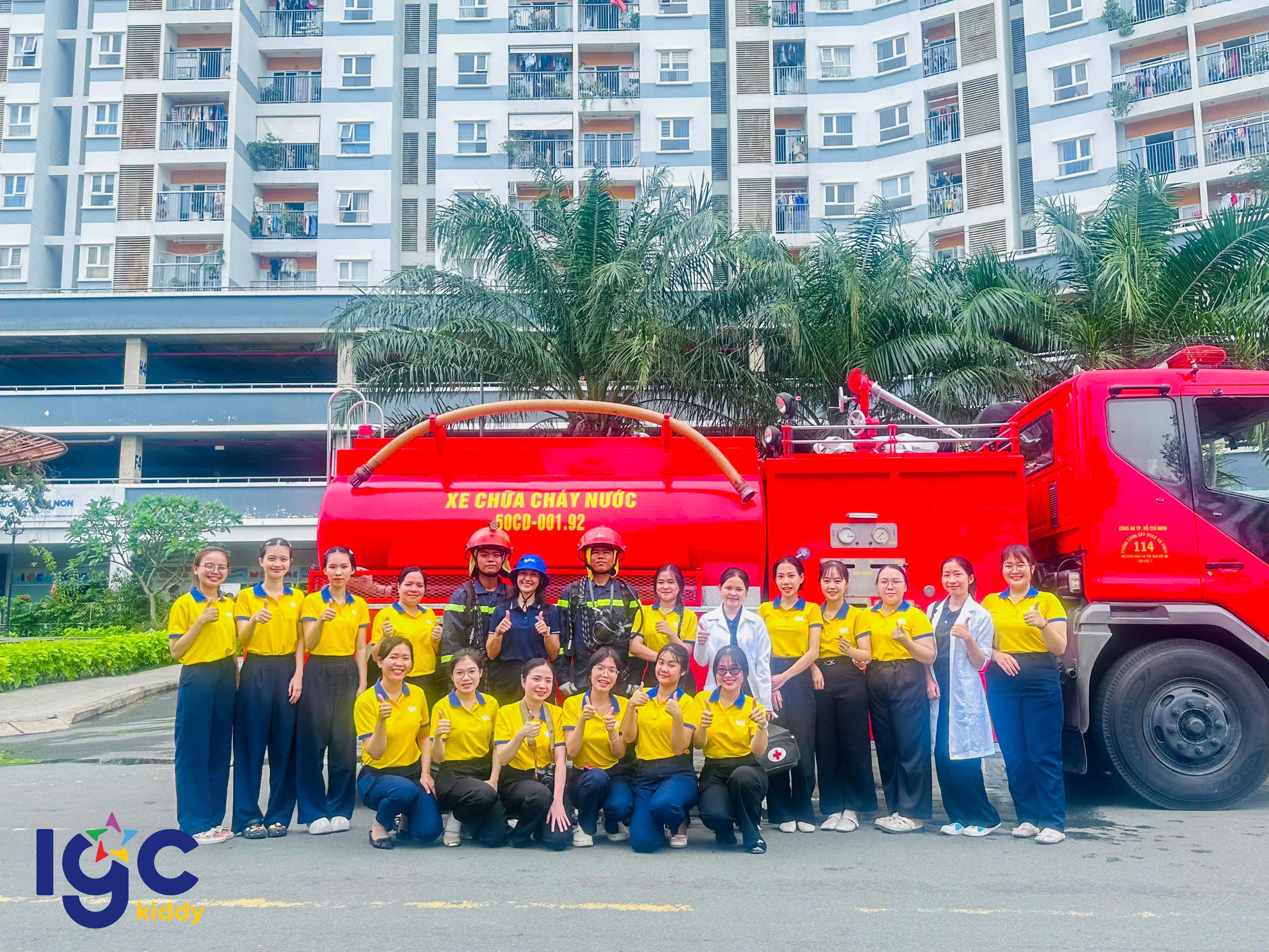 IGC KIDDY QUẬN 7 DIỄN TẬP PHÒNG CHÁY CHỮA CHÁY