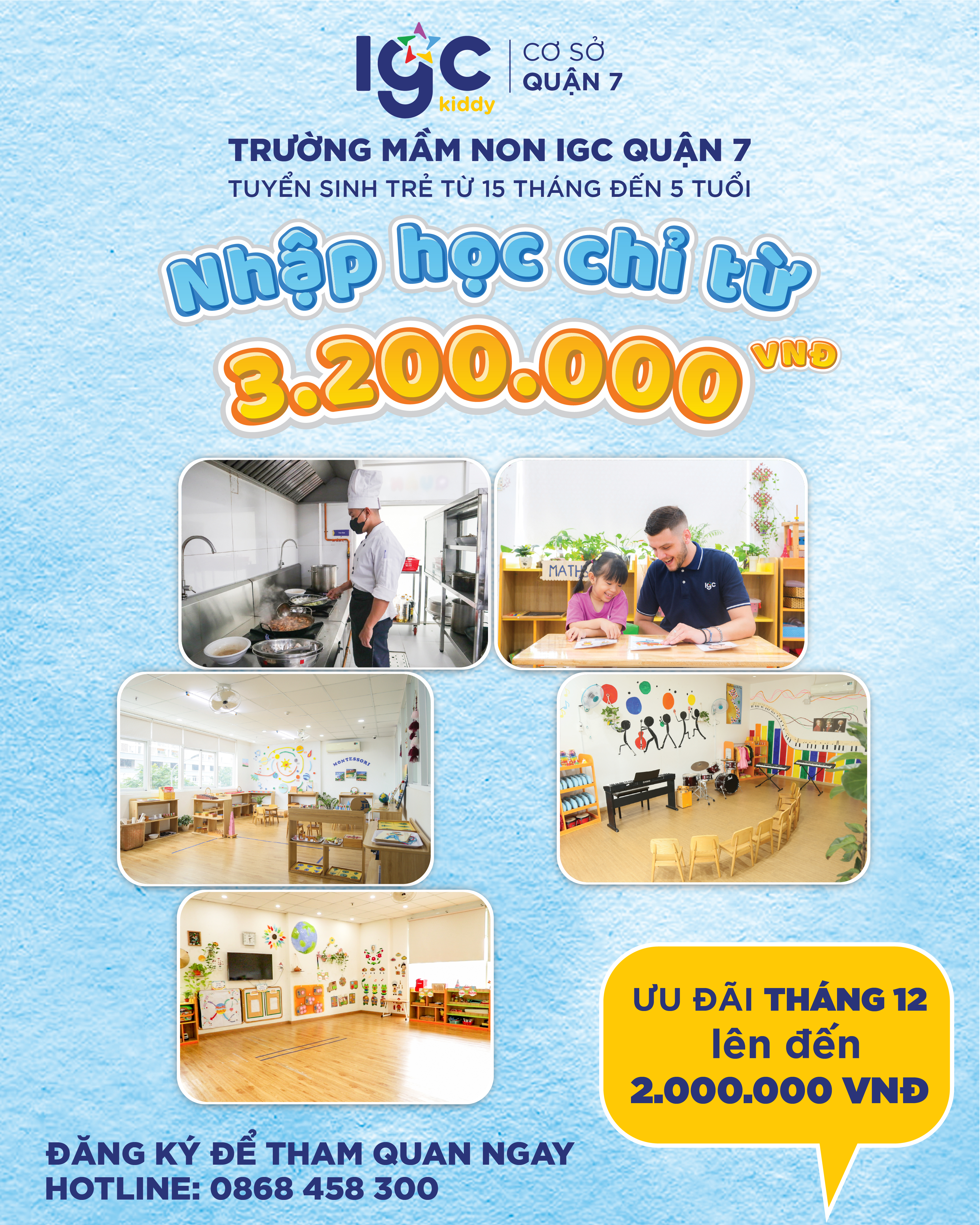 IGC KIDDY QUẬN 7 - TRƯỜNG MẦM NON CHẤT LƯỢNG TẠI JAMONA CITY, HỌC PHÍ CHỈ TỪ 3.2 TRIỆU!