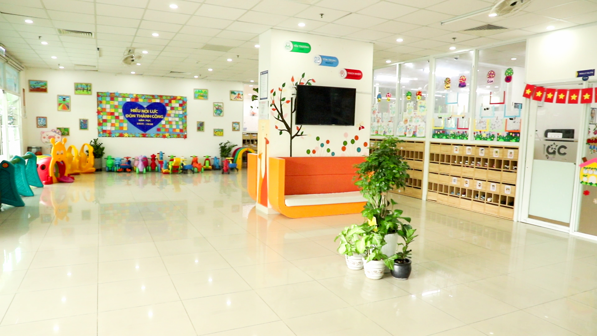 Cơ sở vật chất được đầu tư giúp trẻ có không gian phát triển